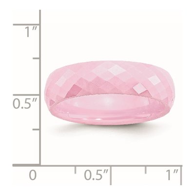 Ceramic 6mm Pink Ceramic Faceted Wedding Band – view 8