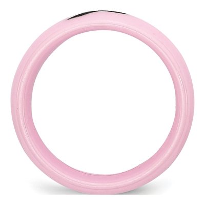 Ceramic 8mm Pink Black Ceramic Laser Wedding Band – view 2