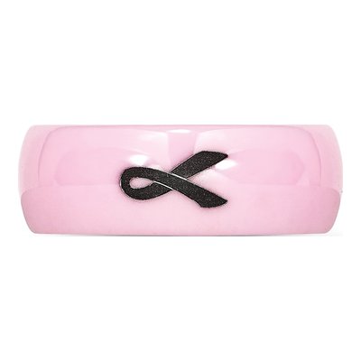 Ceramic 8mm Pink Black Ceramic Laser Wedding Band – view 4
