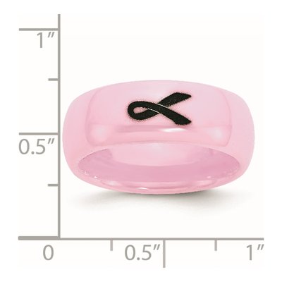 Ceramic 8mm Pink Black Ceramic Laser Wedding Band – view 7