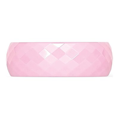Ceramic 7mm Pink Ceramic Faceted Wedding Band – view 5