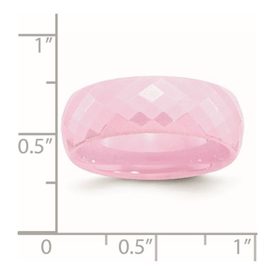 Ceramic 7mm Pink Ceramic Faceted Wedding Band – view 8