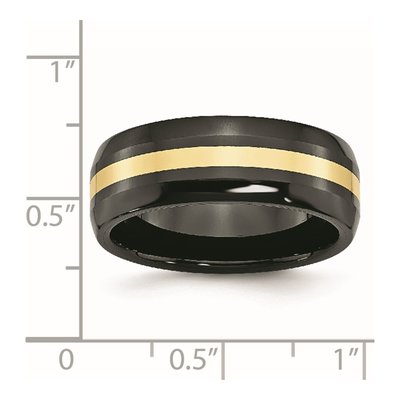 Ceramic & 14K Gold 8mm Black Ceramic Wedding Band – view 8
