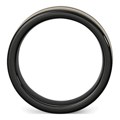 Ceramic & 14K Gold 8mm Black Ceramic Wedding Band – view 4