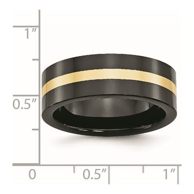 Ceramic & 14K Gold 8mm Black Ceramic Wedding Band – view 8