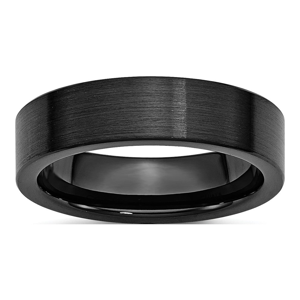 Ceramic 6mm Black Ceramic Comfort-Fit Wedding Band