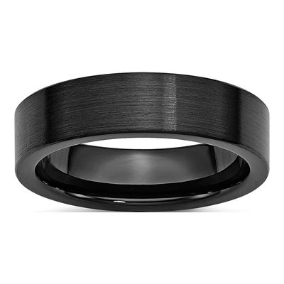 Ceramic 6mm Black Ceramic Comfort-Fit Wedding Band