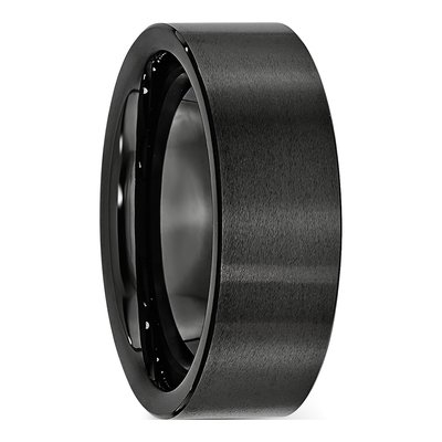 Ceramic 8mm Black Ceramic Flat Comfort-Fit Wedding Band – view 6