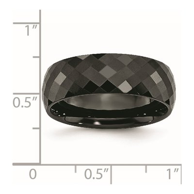 Ceramic 7.5mm Black Ceramic Faceted Comfort-Fit Wedding Band – view 8