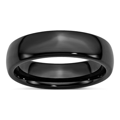 Ceramic 6mm Black Ceramic Wedding Band