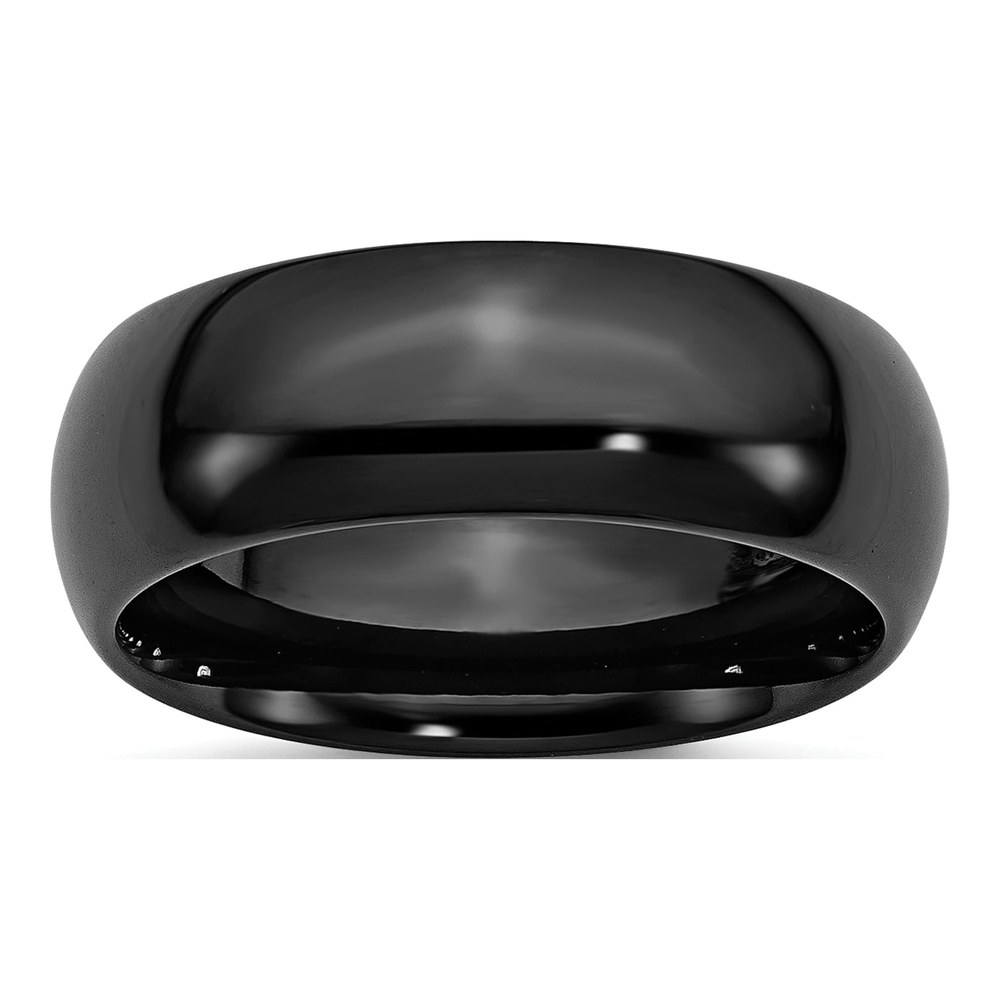 Ceramic 8mm Black Ceramic Wedding Band