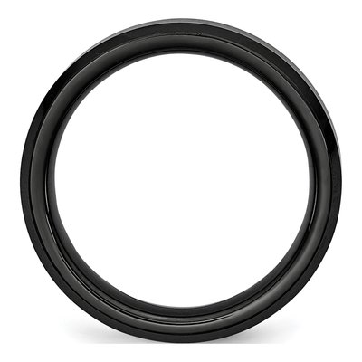 Ceramic 6mm Black Ceramic Beveled Edge Comfort-Fit Wedding Band – view 4