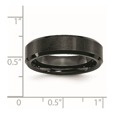 Ceramic 6mm Black Ceramic Beveled Edge Comfort-Fit Wedding Band – view 8