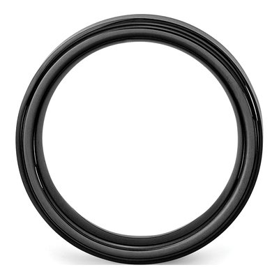 Ceramic 8mm Black Ceramic Ridged Comfort-Fit Wedding Band – view 4