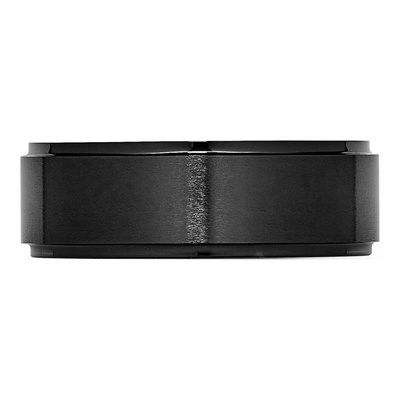 Ceramic 8mm Black Ceramic Ridged Comfort-Fit Wedding Band – view 5