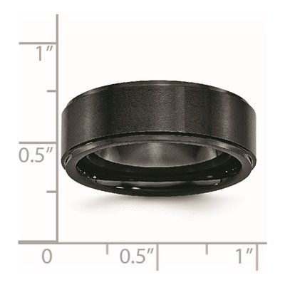 Ceramic 8mm Black Ceramic Ridged Comfort-Fit Wedding Band – view 8