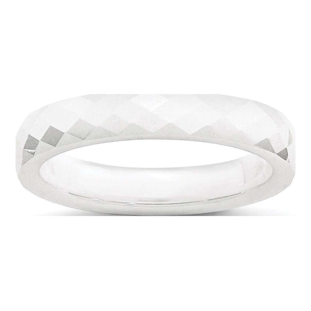 Ceramic 4mm Ceramic Faceted Wedding Band