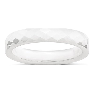 Ceramic 4mm Ceramic Faceted Wedding Band