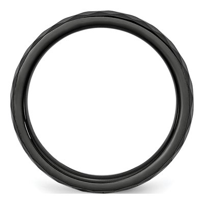 Ceramic 4mm Black Ceramic Faceted Wedding Band – view 4