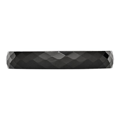 Ceramic 4mm Black Ceramic Faceted Wedding Band – view 5