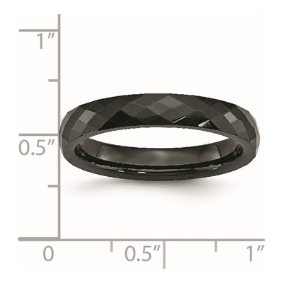 Ceramic 4mm Black Ceramic Faceted Wedding Band – view 8