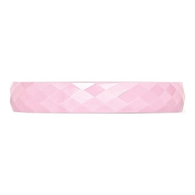 Ceramic 4mm Pink Ceramic Faceted Wedding Band – view 5