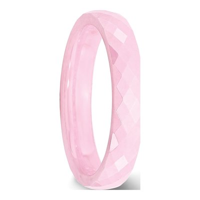 Ceramic 4mm Pink Ceramic Faceted Wedding Band – view 6