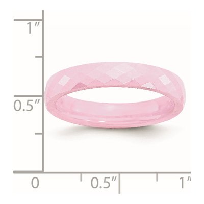 Ceramic 4mm Pink Ceramic Faceted Wedding Band – view 8