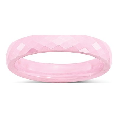 Ceramic 4mm Pink Ceramic Faceted Wedding Band