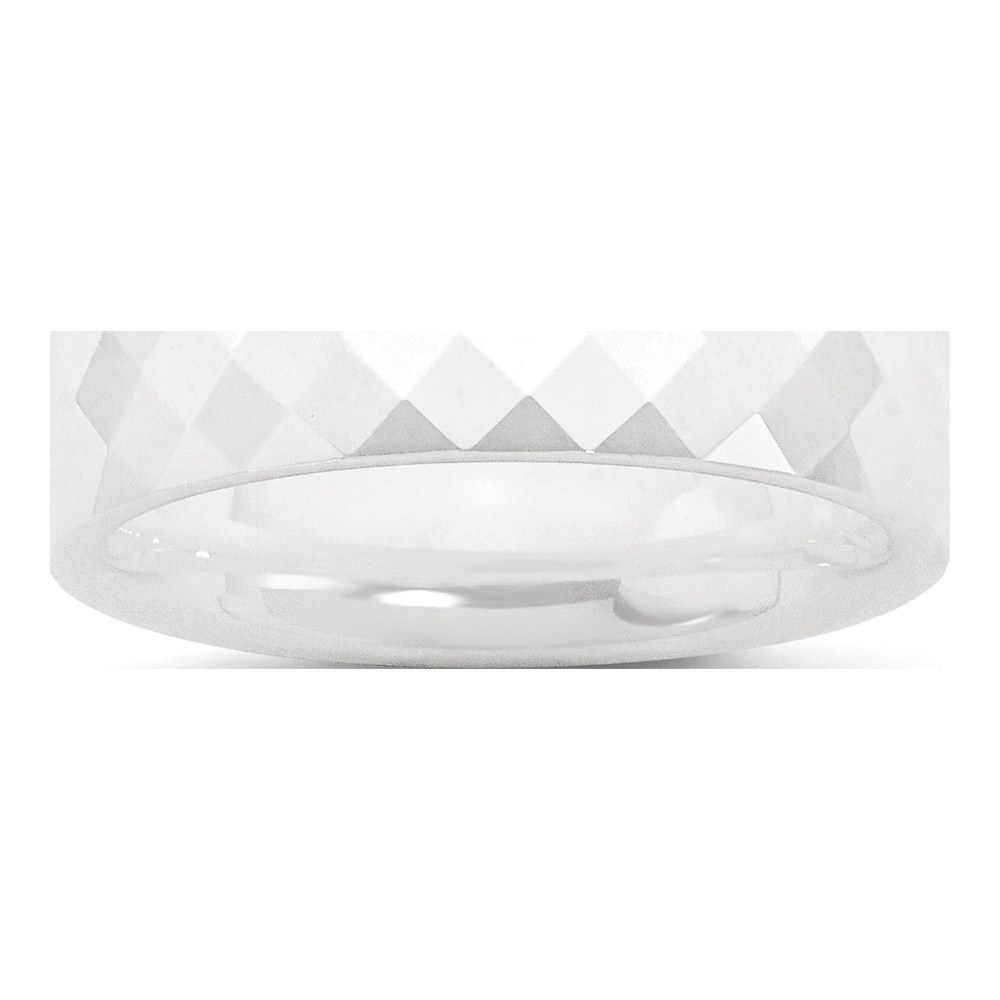 White Ceramic Faceted 6mm Band