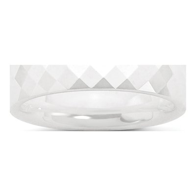 Ceramic 4mm Ceramic Faceted Wedding Band