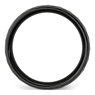 Ceramic 6mm Black Ceramic Faceted Wedding Band – view 4