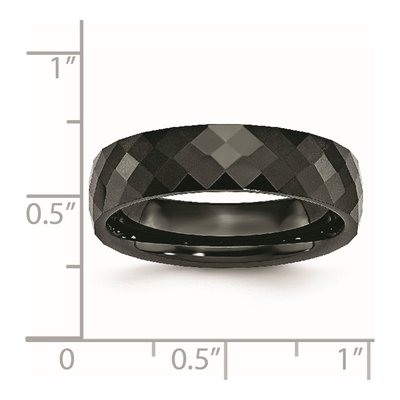 Ceramic 6mm Black Ceramic Faceted Wedding Band – view 8