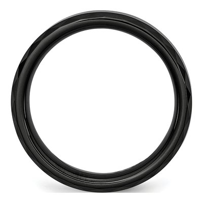 Ceramic 6mm Black Ceramic Faceted Wedding Band – view 4