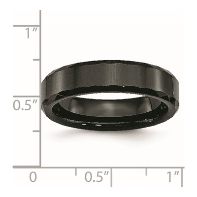 Ceramic 6mm Black Ceramic Faceted Wedding Band – view 8