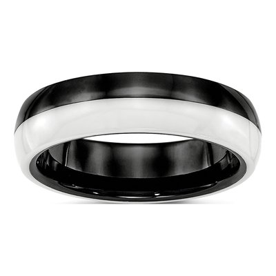 Ceramic 6mm Black Ceramic Wedding Band