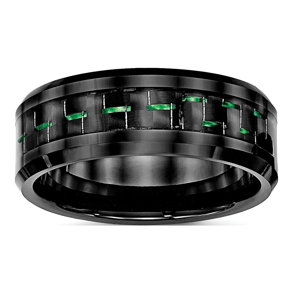 Ceramic 8mm Black Ceramic Comfort-Fit Wedding Band