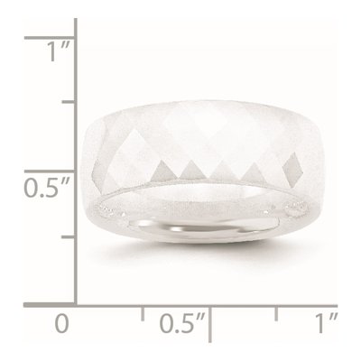 Ceramic 8mm Ceramic Faceted Wedding Band – view 8