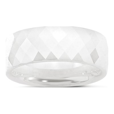 Ceramic 8mm Ceramic Faceted Wedding Band