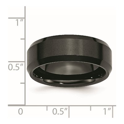 Ceramic 8mm Black Ceramic Beveled Edge Comfort-Fit Wedding Band – view 6