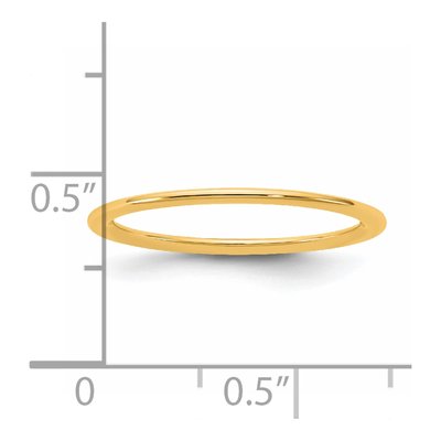 14K Yellow Gold 1mm Domed Comfort-Fit Wedding Band – view 4