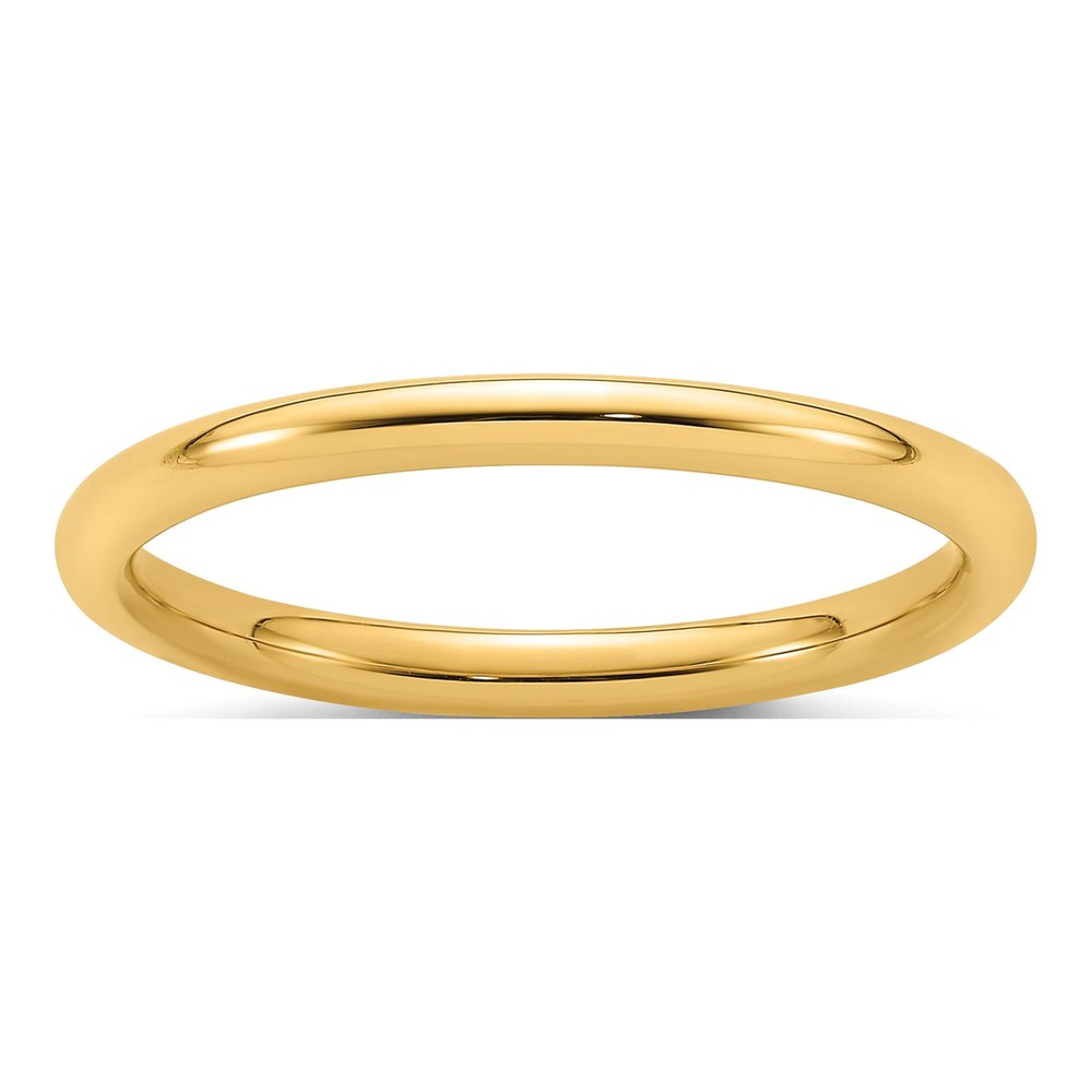 14K Yellow Gold 2mm Domed Comfort-Fit Wedding Band