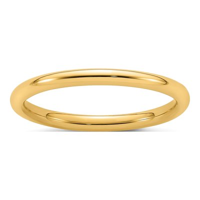 14K Yellow Gold 2mm Domed Comfort-Fit Wedding Band