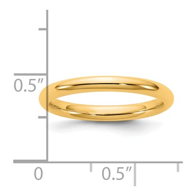14K Yellow Gold 2.5mm Domed Comfort-Fit Wedding Band – view 4