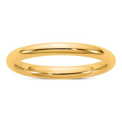 14K Yellow Gold 2.5mm Domed Comfort-Fit Wedding Band