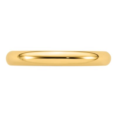 14K Yellow Gold 3mm Domed Comfort-Fit Wedding Band – view 5
