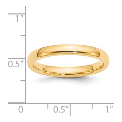 14K Yellow Gold 3mm Domed Comfort-Fit Wedding Band – view 6