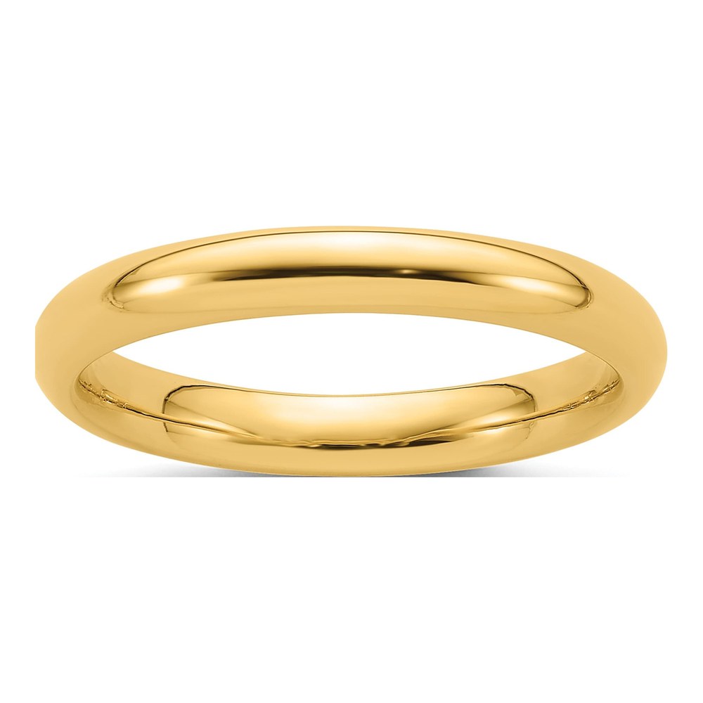 14K Yellow Gold 3mm Domed Comfort-Fit Wedding Band