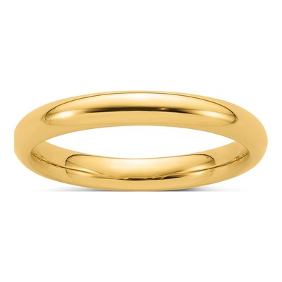 14K Yellow Gold 3mm Domed Comfort-Fit Wedding Band