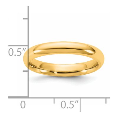 14K Yellow Gold 3.5mm Domed Comfort-Fit Wedding Band – view 4